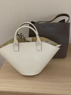 Marco Bianchini ホワイトグレーバッグ　2個セット