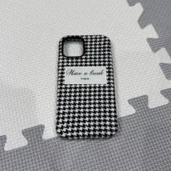 emu スマホケース　iPhone12　千鳥格子