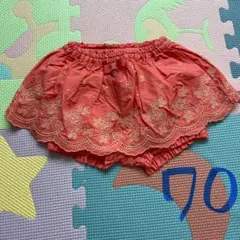 Combi mini ピンク刺繍スカート 70cm ブルマ付き