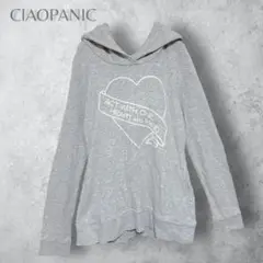 【CIAOPANIC チャオパニック】　ハート　プリント　パーカー　洗える　灰色