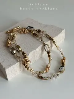 d804 再販　antique glas ビーズネックレス
