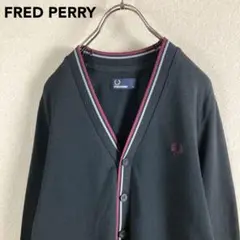 FRED PERRY ワンポイント カーディガン 刺繍ロゴ XS