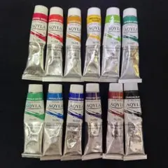 クサカベ AQYLA 水性アルキド樹脂絵の具 6号 12色セット