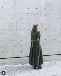 【最終値下げ】美品　CLANE ジャンパースカート　カーキ
