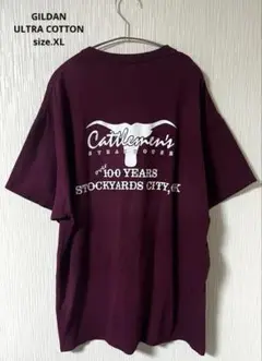 GILDAN　古着　ULTRA COTTON Tシャツ バーガンディ　サイズXL