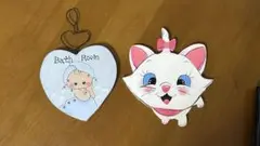 トールペイント バスルームプレート 猫のマリーちゃん