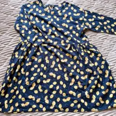 両ポケット付きレモン柄ワンピース美品