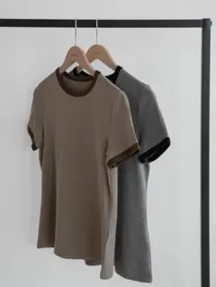 【nokcha】ccent color tee/Brown