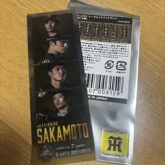 阪神タイガース　B-LUCKシークレットフォトグレイ 坂本誠志郎選手