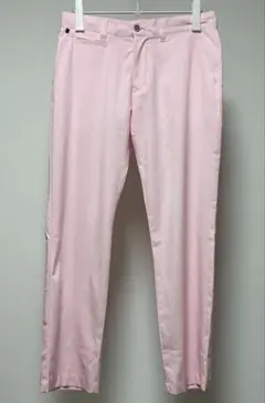 ★良品　ゴルフパンツ ピンク チェック柄 スリムフィットパンツ
