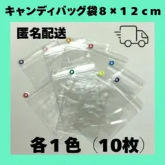 【１０枚セット・ハトメ袋のみ】キャンディバッグ袋 8×12cm （10枚）各1色