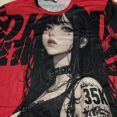 新品 アニメ ガール セクシー Tシャツ 総柄 フルグラ