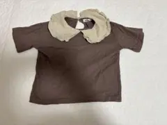 PAIR MANON 襟付きブラウンTシャツ 100cm