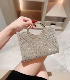 シルバー ビジュー パーティーバッグ