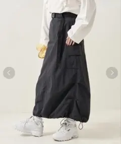 黒　ナイロンスカート FREAK'S STORE