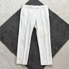 モガ【1】白 テーパードパンツ センタープレス 美脚効果 春夏 オフィス