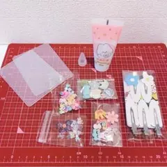 【トレカケース付各色1セット】ホイップデコ パーツと白ラメ接着剤セット WB1