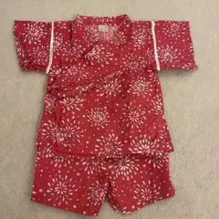 petit main 甚平 90サイズ 赤 花柄
