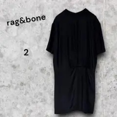 【美品】rag&bone 訳あり　半袖ワンピース 2 ブラック　ひざ丈