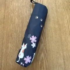 猫と桜の折りたたみ傘 晴雨兼用