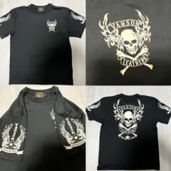 VANSON スカルデザイン Tシャツ Lブラック バンソン 黒 半袖 メンズ
