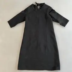 レトロ　昭和 ブラック　ストライプ ワンピース