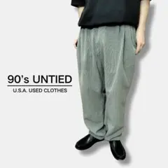 ★90s USA古着★UNTIED 千鳥格子 3タックパンツ SL1-736