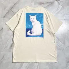 A17315 美品 RIPNDIP 猫 油絵風 ボックスロゴ風 TシャツXXL