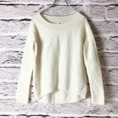 z1085:UNIQLO ニットセーター　ゆったり　ホワイト　サイズM