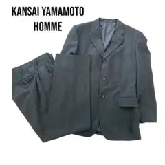 カンサイヤマモト　スーツセットアップ　ウール　チェック　大きい　98AB6