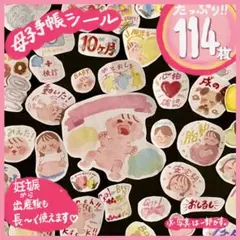おしゃれ可愛い　マタニティフレークシール　母子手帳シール