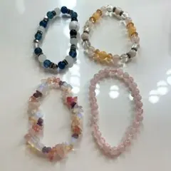 ［4個セット］数珠　ブレスレット　天然石　アクセサリー