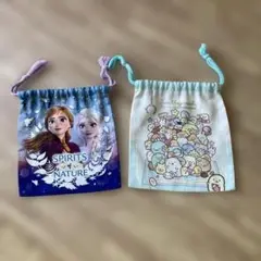 アナとエルサ＆すみっコぐらし 巾着袋2点セット