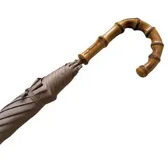【美品】紳士 長傘 バンブー ブラウン