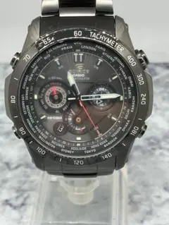 【CASIO】美品！ EDIFICE EQW-M1000D-1AJF 電波時計 CASIO EQW-M1000D-1AJF Edifice Wave Ceptor Solar Silver Black