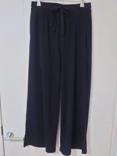 お値下げ 薄手ストレートパンツ ブラック Lサイズ