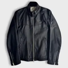 美品 軽量 シップス 羊革 ライダースジャケット ブラック 黒 本革 レザー