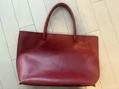 本革　赤　ワインレッド　トートバッグ