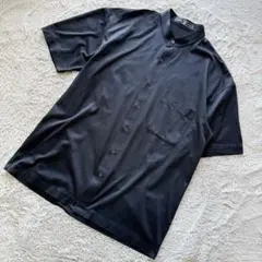 PLAYBOY 半袖 シャツ ブラック バンドカラー カットソー 美品 伸縮性