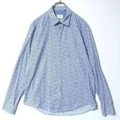 メンズ 長袖シャツ XL ブラックベリーズ スリム 花柄