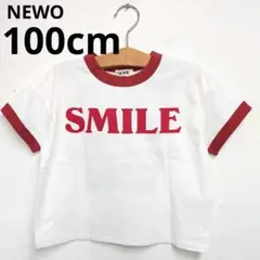 【新品】NEWO ニードルワークス 100cm リンガーTシャツ スマイル