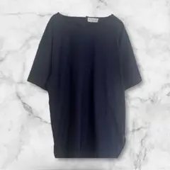アソシエ　半袖Tシャツ　チュニック　ゆったり　ネイビー　シンプル　無地　夏