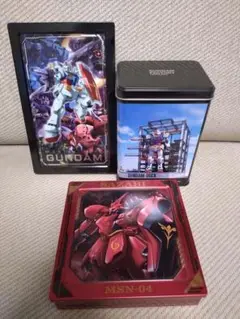 ガンダムファクトリーヨコハマ缶、サザビー缶＆モビルスーツ缶