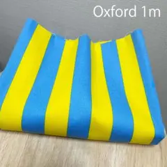 【オークション】ビビッドカラー★ブルー×イエロー太ストライプ柄★オックス生地1m