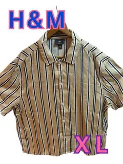 H&M ストライプ 半袖シャツ XL