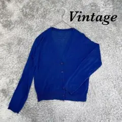 Vintage ヴィンテージ 長袖カーディガン 薄手 Vネック シンプル