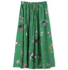 美品 CABaN キャバン BOTANICAL コットンロングスカート グリーン