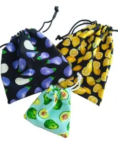 ハンドメイド野菜デザイン 巾着袋セット
