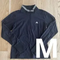 adidas ゴルフシャツ ハーフジップ ブラック Mサイズ 長袖