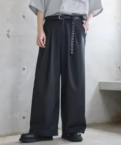 ETELIO 2タックTRツイルワイドバギースラックス